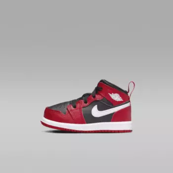 Кроссовки Jordan 1 Mid, цвет Black/Gym Red/White