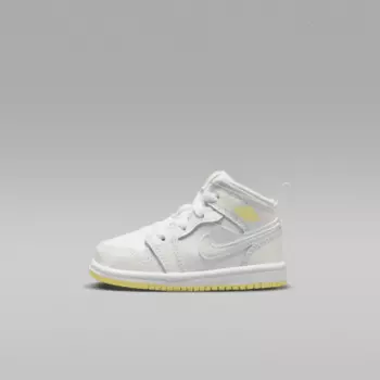 Кроссовки Jordan 1 Mid, цвет Sail/White/Light Laser Orange