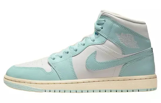 Кроссовки Jordan 1 Mid Light Dew Women's, белый/черный
