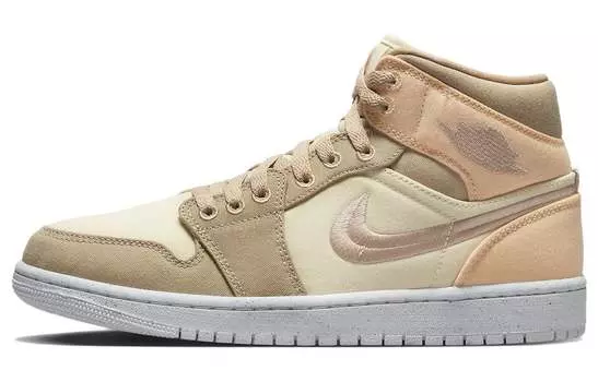 Кроссовки Jordan 1 Mid SE Canvas цвета хаки (женские)