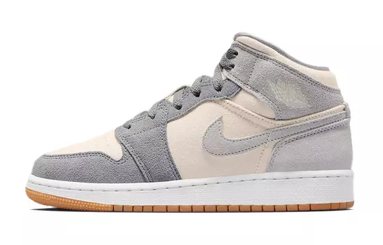 Кроссовки Jordan 1 Mid SE Coconut Milk Particle Grey (GS)