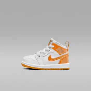 Кроссовки Jordan 1 Mid SE, цвет Football Grey/Pine Green/White/Orange Peel