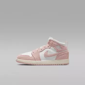 Кроссовки Jordan 1 Mid SE, цвет White/Sail/Legend Pink