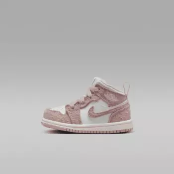 Кроссовки Jordan 1 Mid SE, цвет White/Sail/Legend Pink