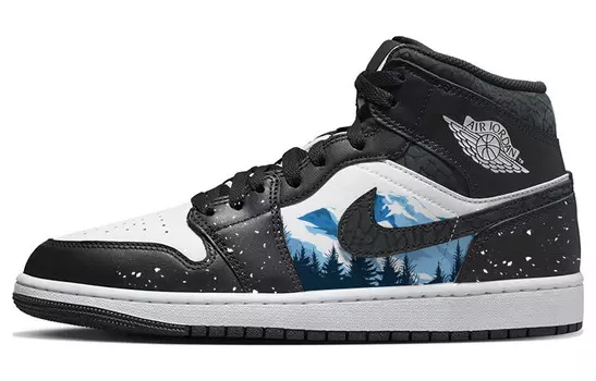 Кроссовки Jordan 1 Mid SE Panda Elephant, черный
