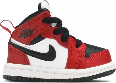 Кроссовки Jordan 1 Mid TD Chicago Black Toe, красный