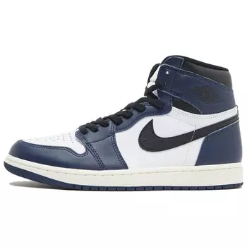 Кроссовки Jordan 1 Retro High OG Midnight Navy, синий/белый