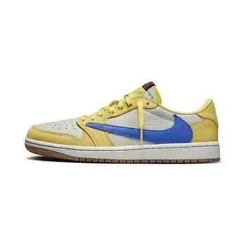 Кроссовки Jordan 1 Retro Low OG SP Travis Scott Canary PS, цвет Canary