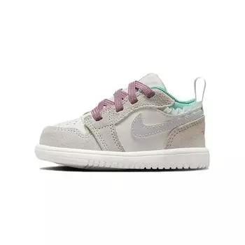Кроссовки Jordan 1 Toddler Shoes TD Low-top White/gray, белый/серый