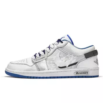 Кроссовки Jordan 1 Vintage Basketball Shoes Men Low-top Grey/white, серый/белый