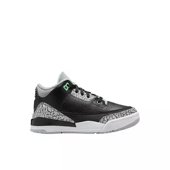 Кроссовки Jordan 3 Retro green Glow PS, цвет Schwarz/Glnzendes Grn/Wolfgrau/Wei