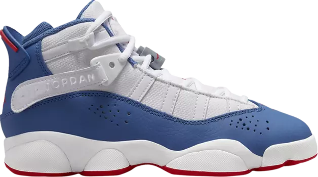 Кроссовки Jordan 6 Rings GS White True Blue, синий