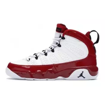 Кроссовки Jordan 9 Retro White Gym Red GS, белый/красный