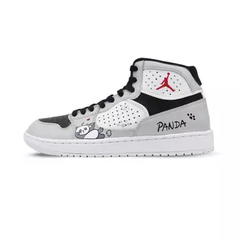 Кроссовки Jordan Access Vintage Basketball Shoes Men High-top Black/white, светло-серый