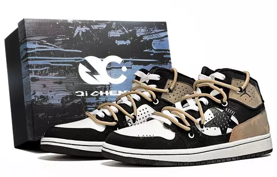 Кроссовки Jordan Access Vintage Basketball Shoes Women's Mid-top Black/White/Brown, черный/белый/коричневый