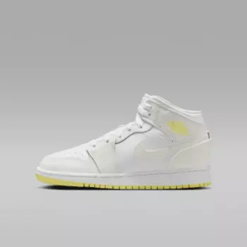 Кроссовки Jordan Air 1 Mid, цвет Sail/White/Light Laser Orange