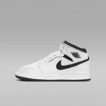 Кроссовки Jordan Air 1 Mid, цвет White/White/Black/Black