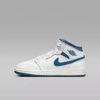 Кроссовки Jordan Air 1 Mid SE, цвет White/Sail/Industrial Blue