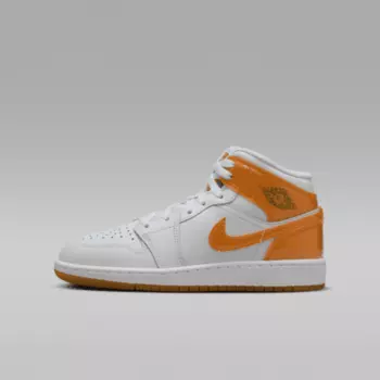 Кроссовки Jordan Air 1 Mid SE, цвет Football Grey/Pine Green/White/Orange Peel