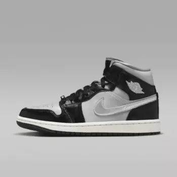 Кроссовки Jordan Air 1 Mid SE, цвет Black/Light Smoke Grey/Sail/Metallic Silver