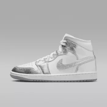 Кроссовки Jordan Air 1 Mid SE, цвет White/Wolf Grey/Metallic Silver
