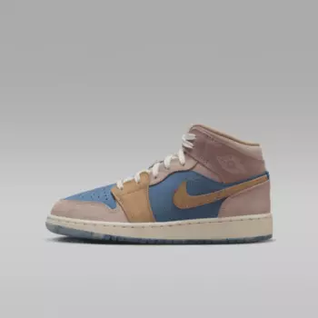 Кроссовки Jordan Air 1 Mid Sneaker School, цвет Aegean Storm/Pink Oxford/Red Stardust/Hemp