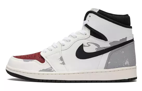 Кроссовки Jordan Air 1 Vintage High-Top Unisex, белый/черный/серый/красный