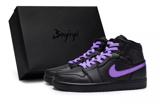 Кроссовки Jordan Air 1 Vintage Mid-Top, черный/фиолетовый