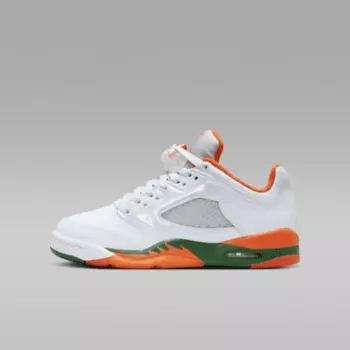 Кроссовки Jordan Air 5 Retro Low, цвет Football Grey/Pine Green/Brilliant Orange