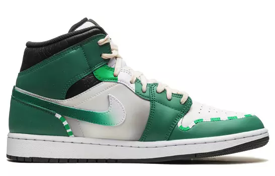Кроссовки Jordan AJ1 Vintage Basketball Shoes Men Mid-top Green/White, зеленый