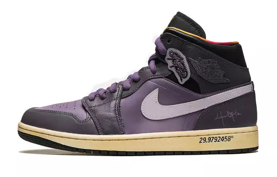 Кроссовки Jordan AJ1 Vintage Basketball Shoes Men Mid-top Purple/black, фиолетовый
