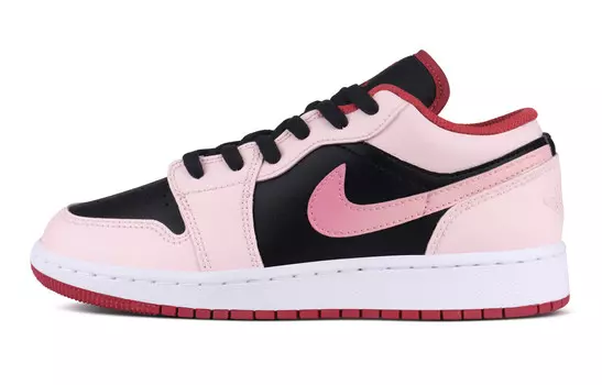 Кроссовки Jordan AJ1 Vintage Basketball Shoes Women's Low-top Black/Pink, черный/розовый