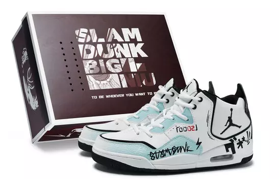 Кроссовки Jordan Courtside 23 Vintage Basketball Shoes Men Mid-top Cyan/black, белый/синий/черный