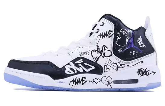 Кроссовки Jordan Courtside 23 Vintage Basketball Shoes Men Mid-top Black/white, черный/белый