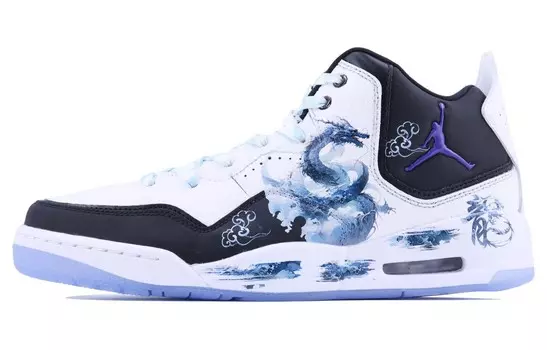 Кроссовки Jordan Courtside 23 Vintage Basketball Shoes Men Mid-top Black/Blue, белый/черный