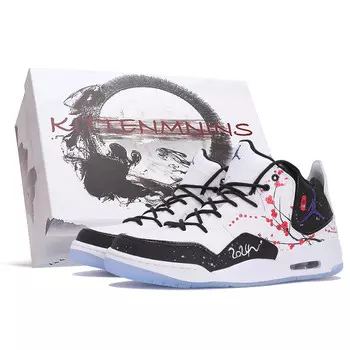 Кроссовки Jordan Courtside 23 Vintage Basketball Shoes Men Mid-top Black/White/Red, черный/оранжевый