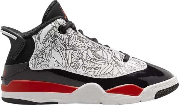 Кроссовки Jordan Dub Zero PS Fire Red, белый