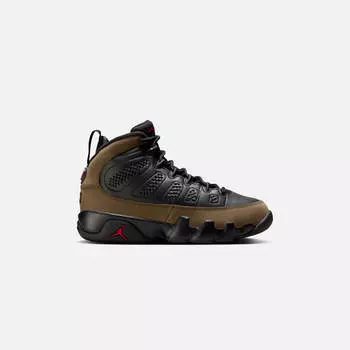 Кроссовки Jordan GS Air Jordan 9 Retro, цвет Black/Light Olive/Varsity Red