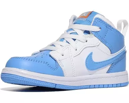 Кроссовки Jordan Jordan 1 Mid SS, цвет White/University Blue/Starfish