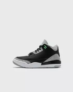 Кроссовки Jordan Jordan 3 Retro (Ps), цвет black/green glow-wolf grey-white