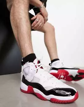 Кроссовки Jordan Jumpman Two Trey белого, черного и спортивного красного цвета