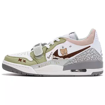 Кроссовки Jordan Legacy 312 Skateboarding Shoes Men Low-top White/Green/Brown, зеленый