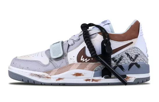 Кроссовки Jordan Legacy 312 Skateboarding Shoes Men Low-top Brown, светло-серый