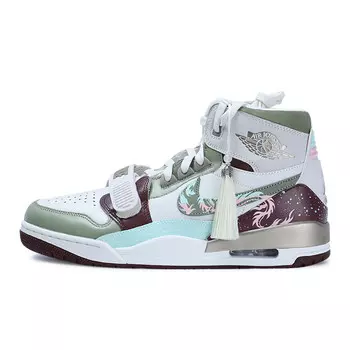 Кроссовки Jordan Legacy 312 Vintage Basketball Shoes Men High-top Green, белый