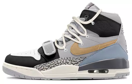 Кроссовки Jordan Legacy 312 Vintage Basketball Shoes Men High-top Gray, синий