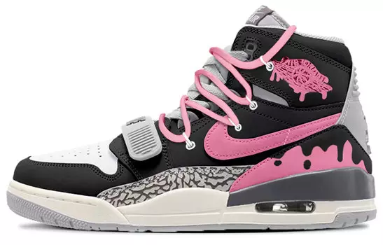 Кроссовки Jordan Legacy 312 Vintage Basketball Shoes Men High-top Pink, черный