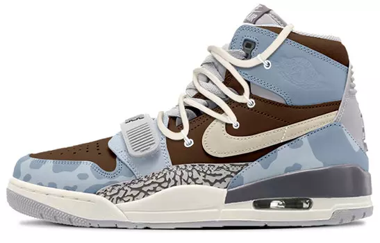 Кроссовки Jordan Legacy 312 Vintage Basketball Shoes Men High-top Brown, синий