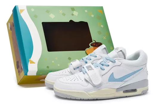 Кроссовки Jordan Legacy 312 Vintage Basketball Shoes Men Low-top Blue, белый/синий