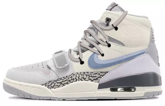 Кроссовки Jordan Legacy 312 Vintage Basketball Shoes Men High-top Purple, серый