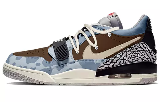 Кроссовки Jordan Legacy 312 Vintage Basketball Shoes Men High-top Brown, синий